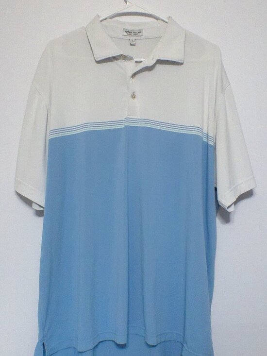 Peter Millar Summer Comfort Polo Shirt Men’s XL NetJets Blue White Performance